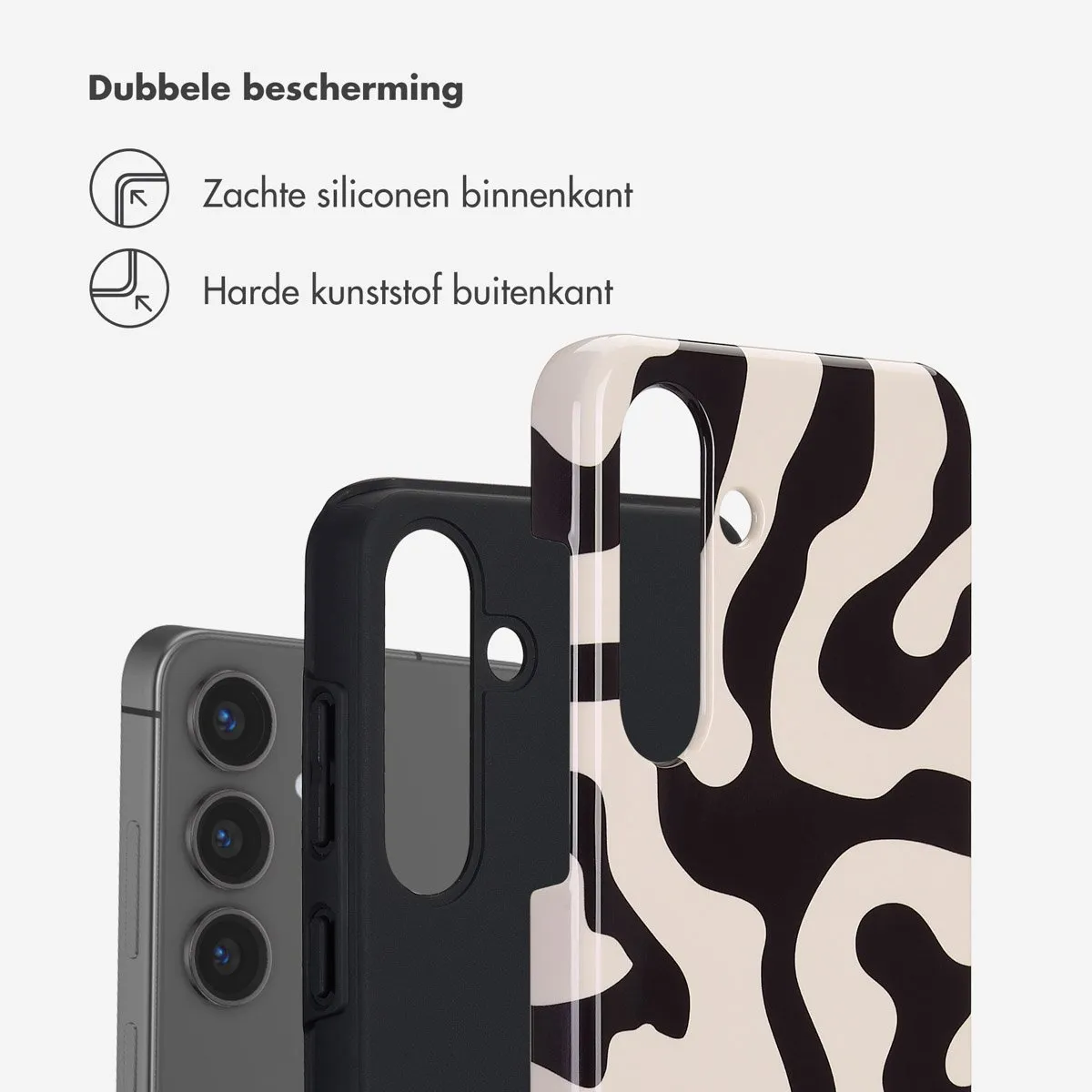 Selencia Hoesje Samsung Galaxy S25 Plus - Art Wave Black