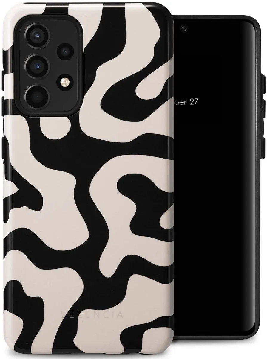 Selencia Hoesje Samsung Galaxy A52 - Art Wave Black