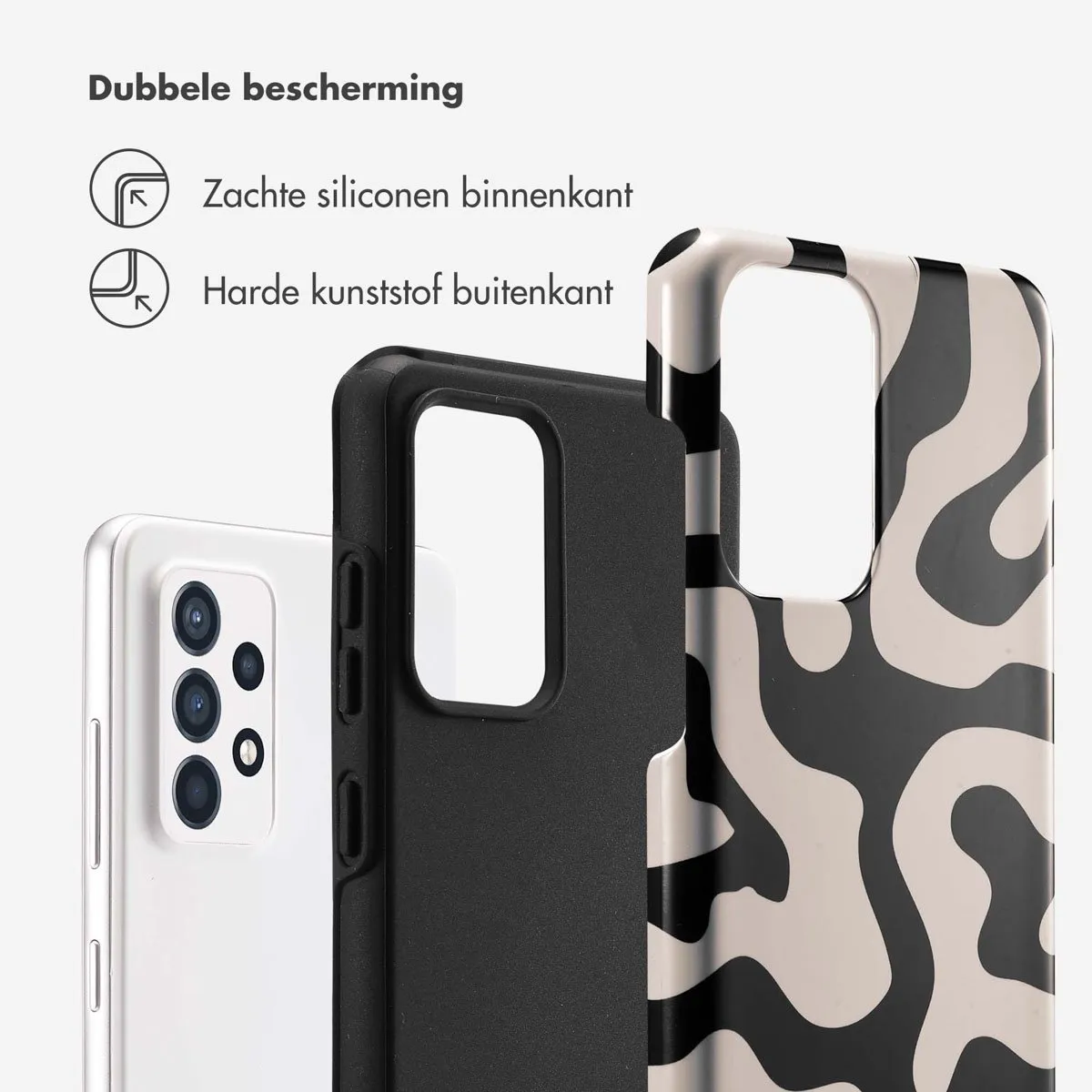 Selencia Hoesje Samsung Galaxy A52 - Art Wave Black