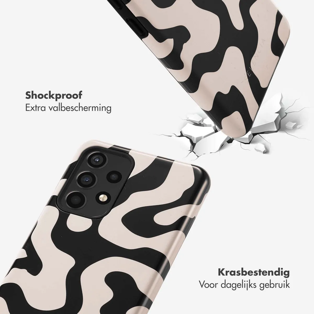 Selencia Hoesje Samsung Galaxy A52 - Art Wave Black