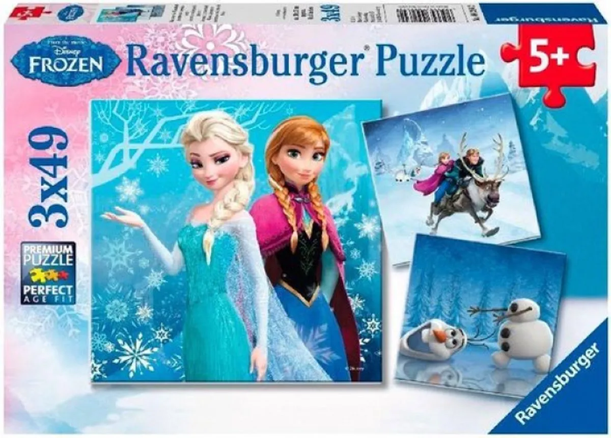 Ravensburger Disney Frozen Avontuur in Winterland Puzzel - 3x49 Stuks - afbeelding 6 van 6