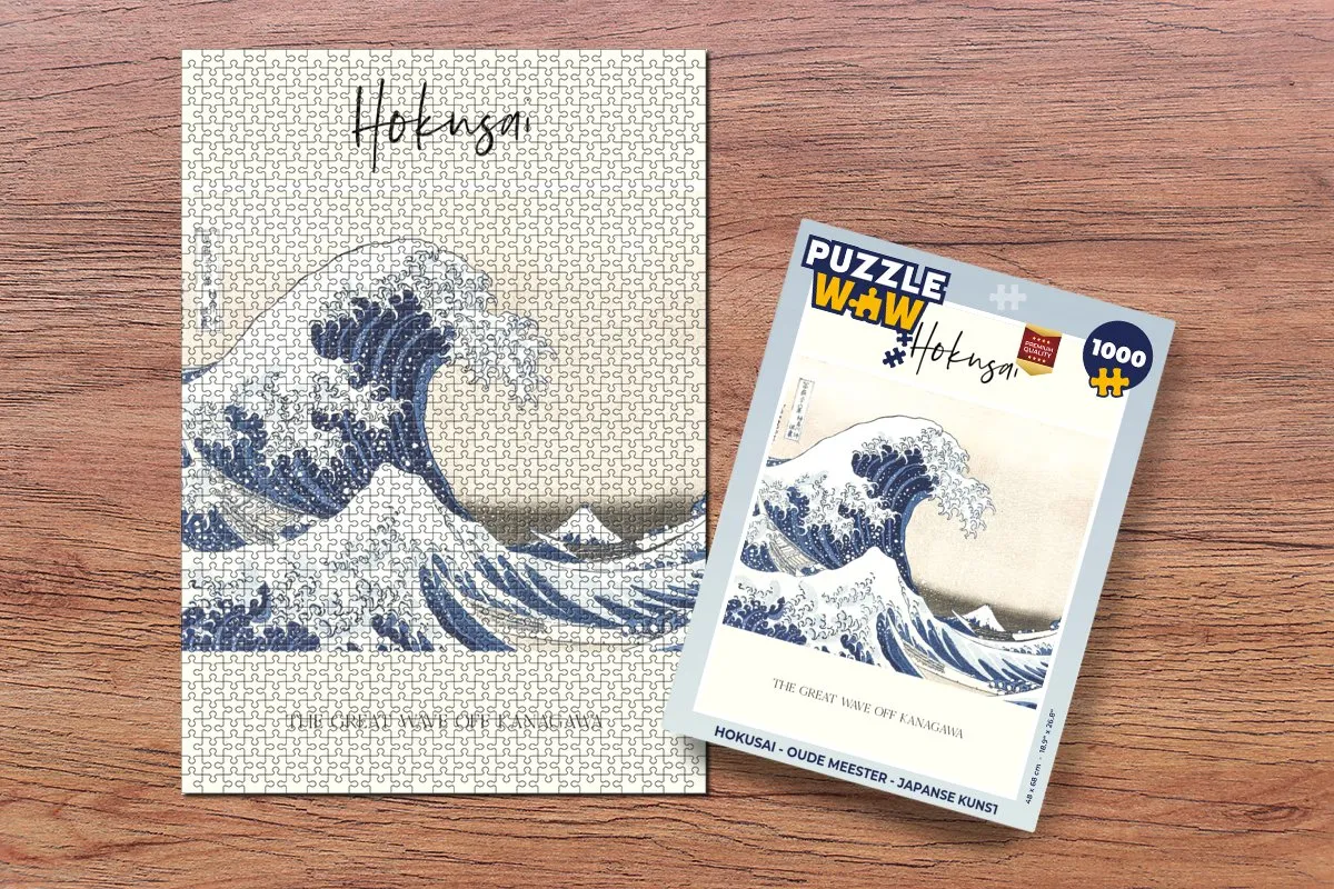 PuzzleWow Hokusai Legpuzzel 1000 Stuks - Multicolor