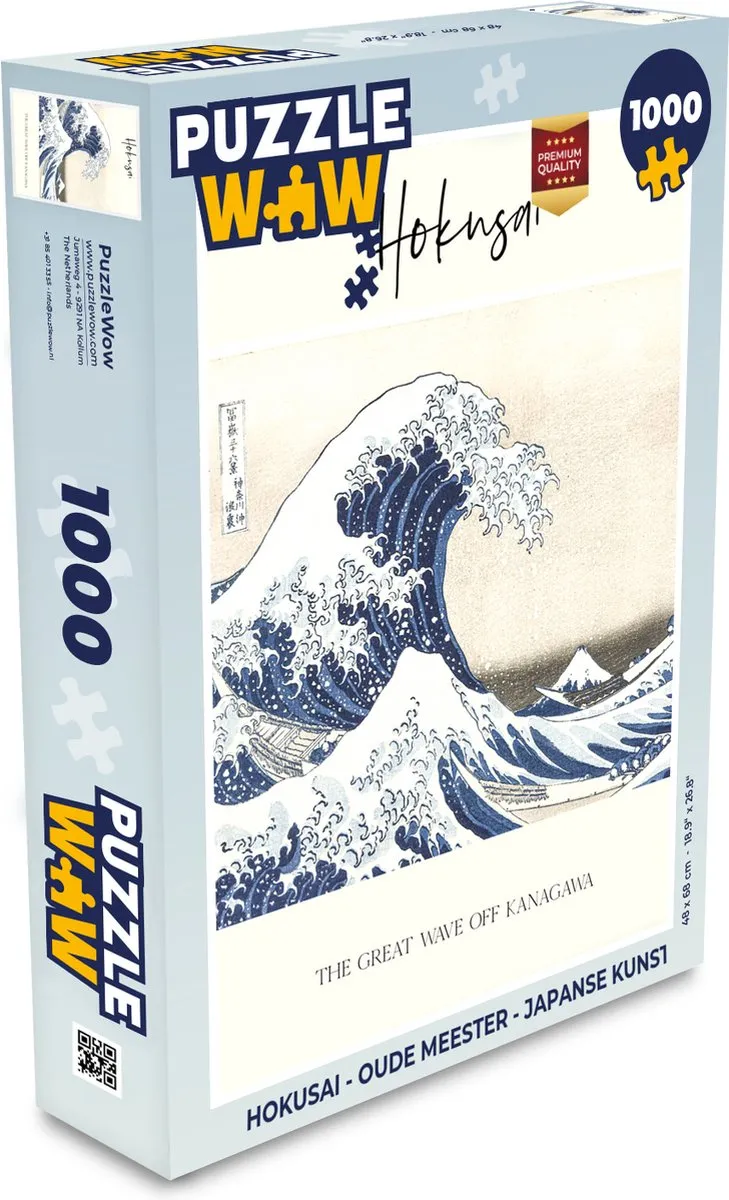 PuzzleWow Hokusai Legpuzzel 1000 Stuks