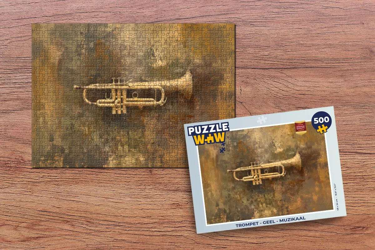 PuzzleWow Trompet Legpuzzel 500 Stuks - Geel