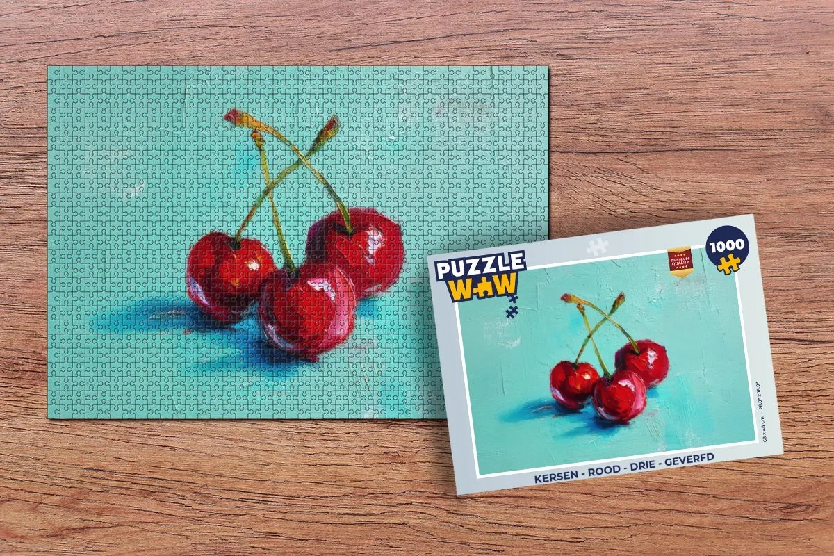 PuzzleWow Kersen Legpuzzel 1000 Stuks - Rood