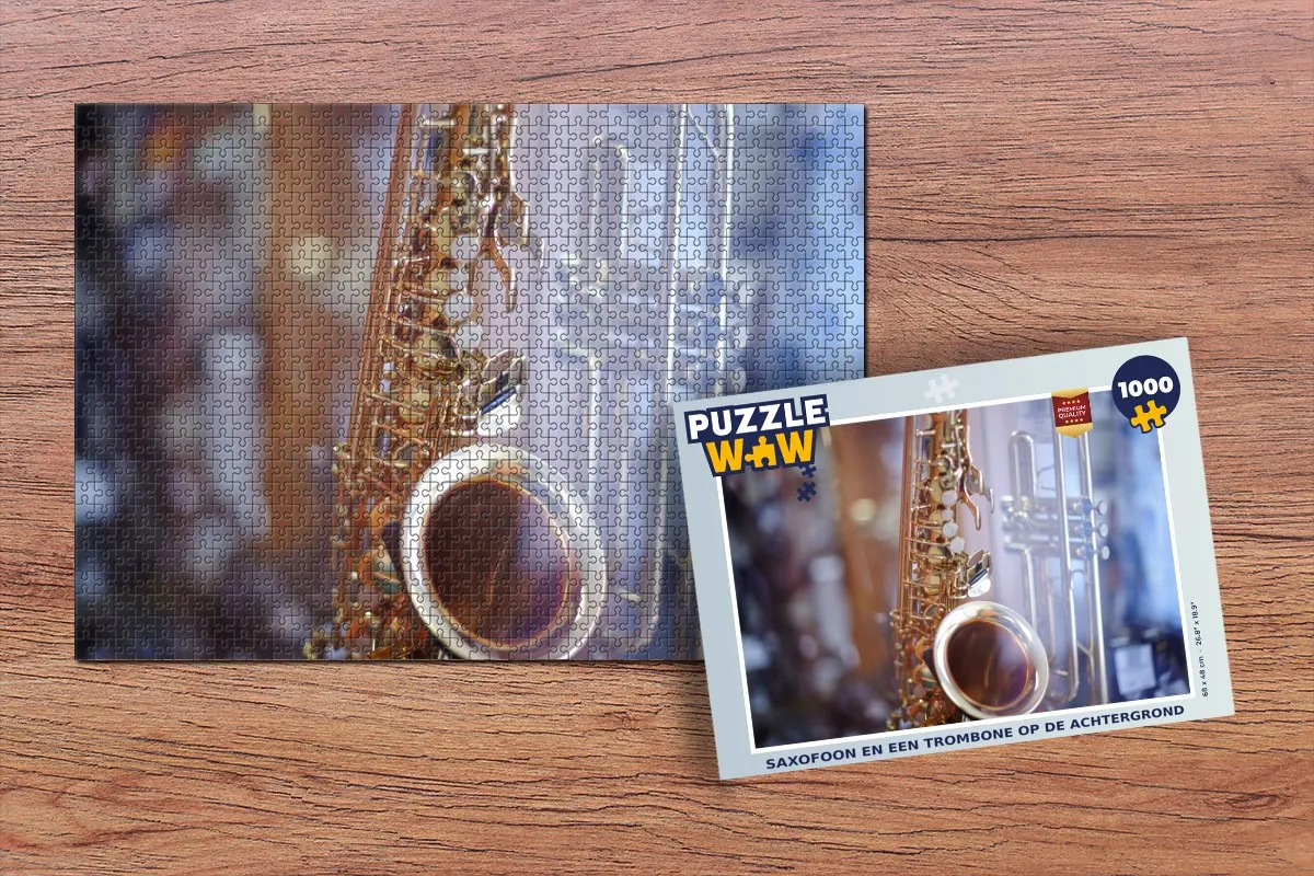 PuzzleWow Legpuzzel Saxofoon & Trombone 1000 Stuks