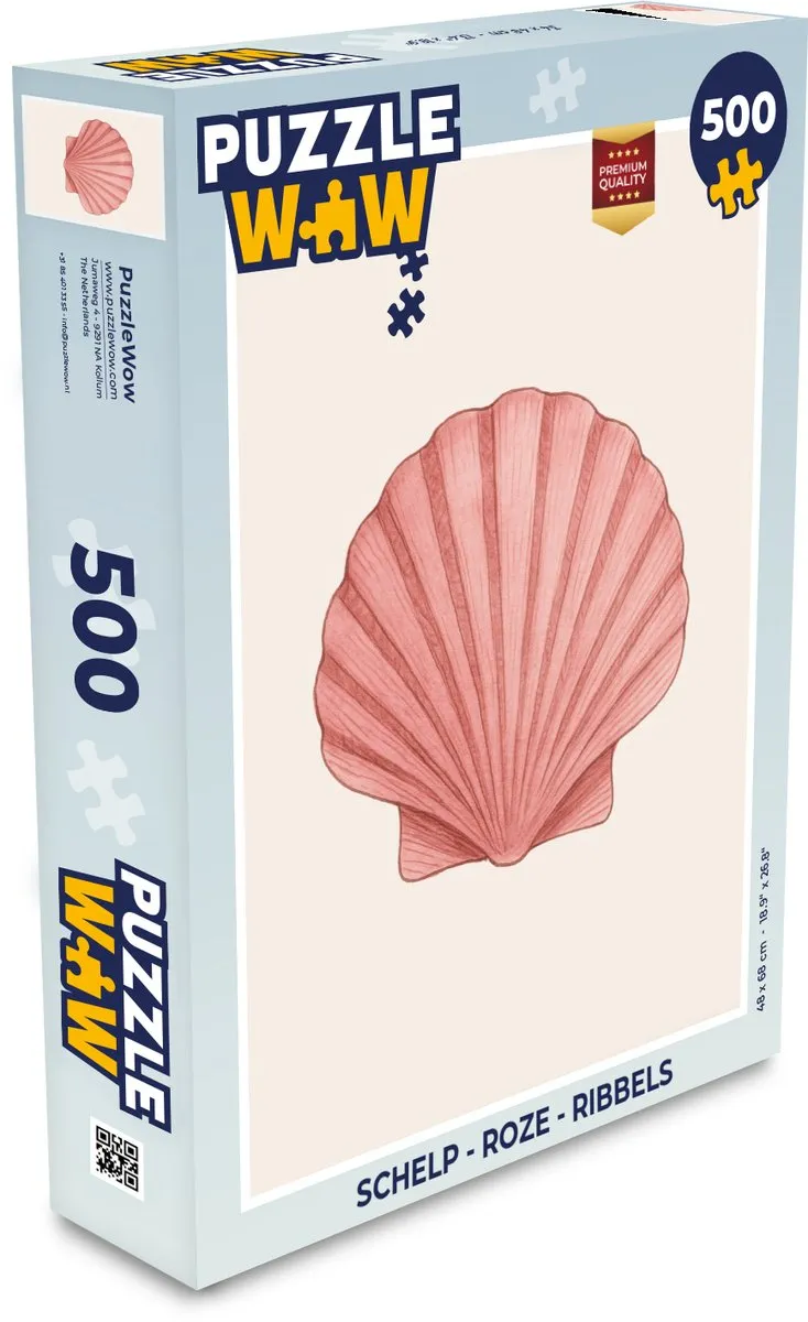 PuzzleWow Schelp Roze Legpuzzel 500 Stuks