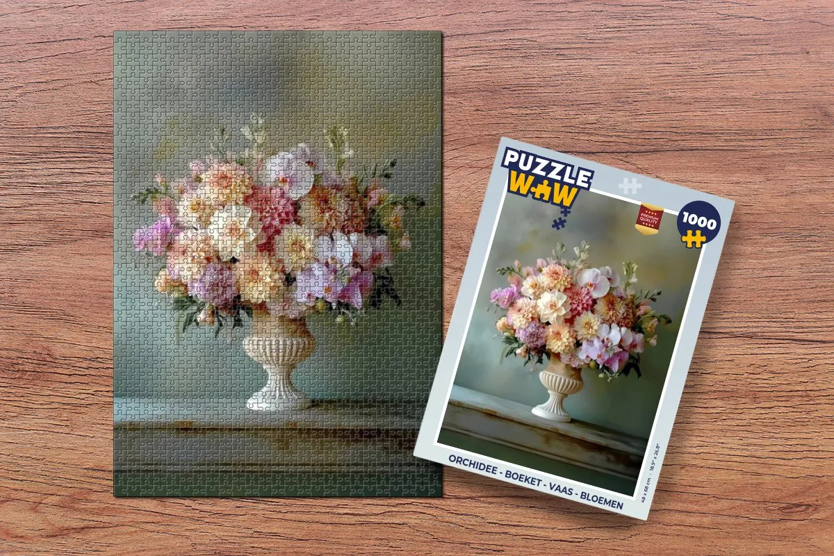 PuzzleWow Orchidee Legpuzzel 1000 Stuks - Pastel Bloemen