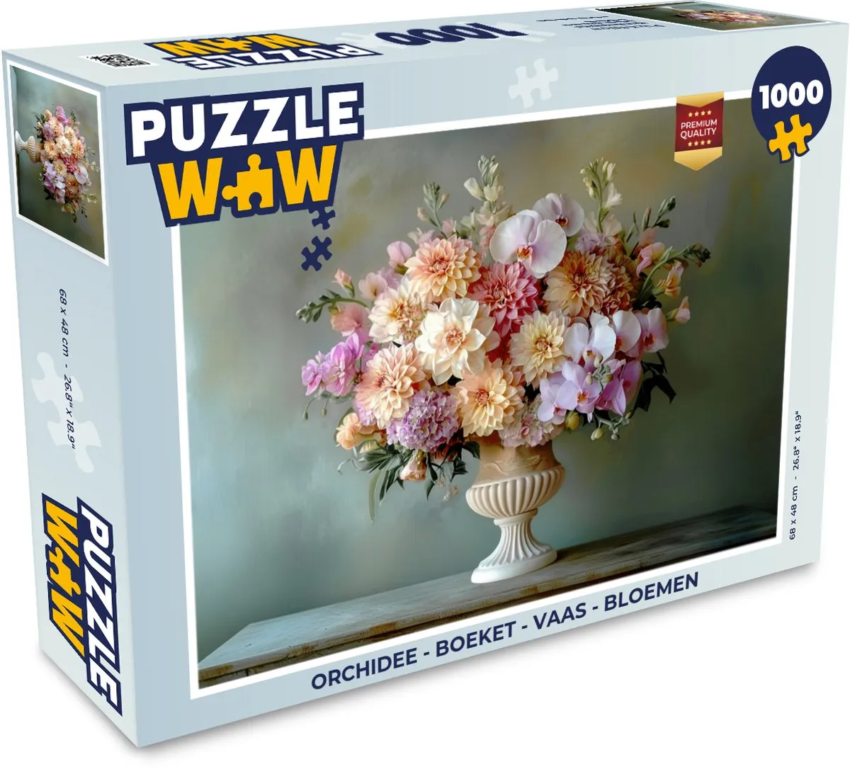 PuzzleWow Orchidee Legpuzzel 1000 Stuks - Pastel Bloemen