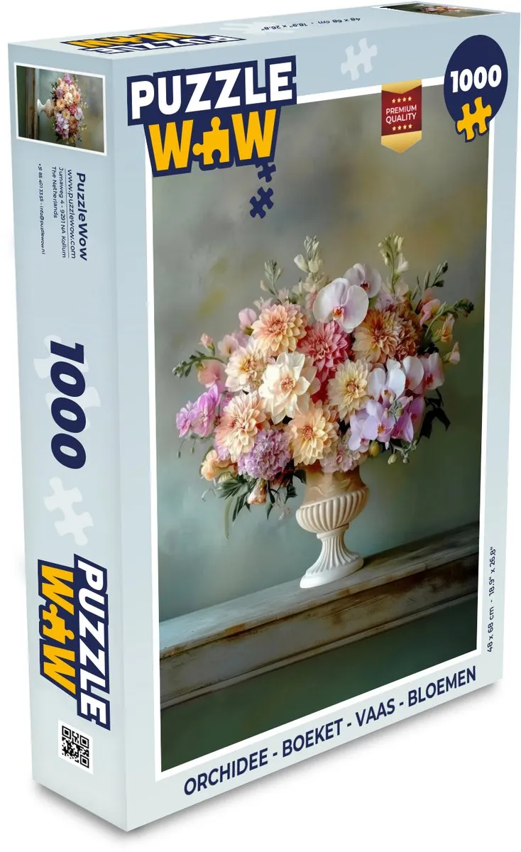 PuzzleWow Orchidee Legpuzzel 1000 Stuks - Pastel Bloemen