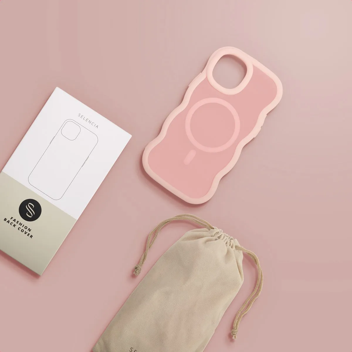 Selencia Wavy Case iPhone 12 Pro - Roze