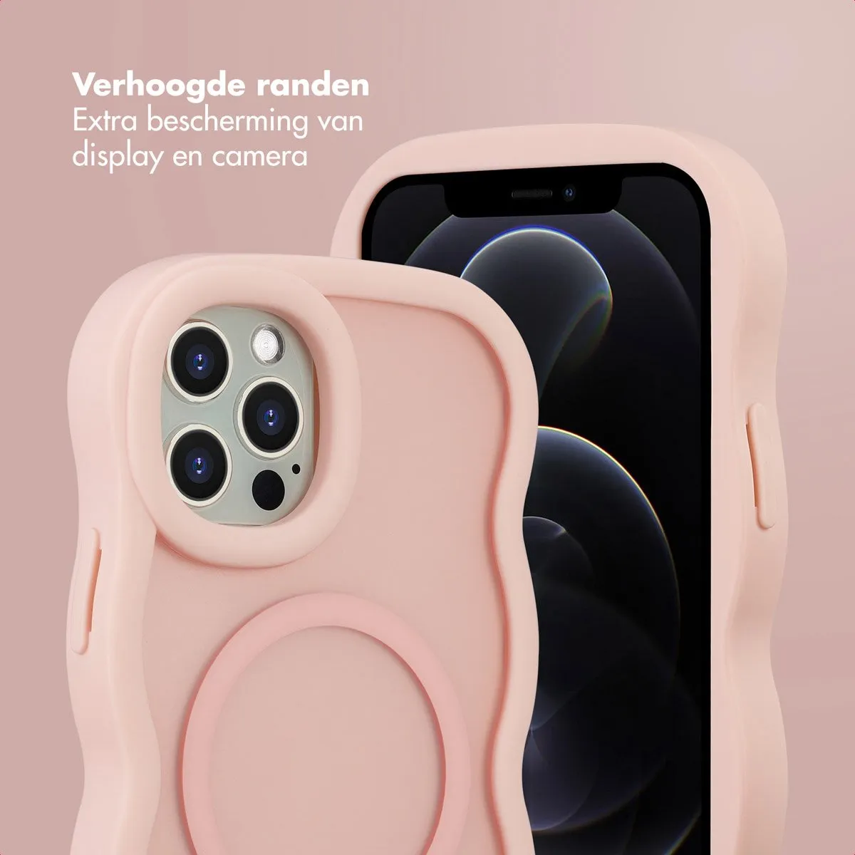Selencia Wavy Case iPhone 12 Pro - Roze