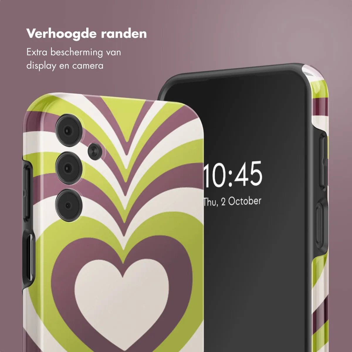 Selencia Hoesje Samsung Galaxy A15 Double Hearts Plum Fern