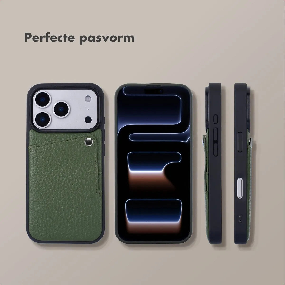 Selencia Hoesje iPhone 17 Pro Sage Green - 2 Pashouders - afbeelding 6 van 6
