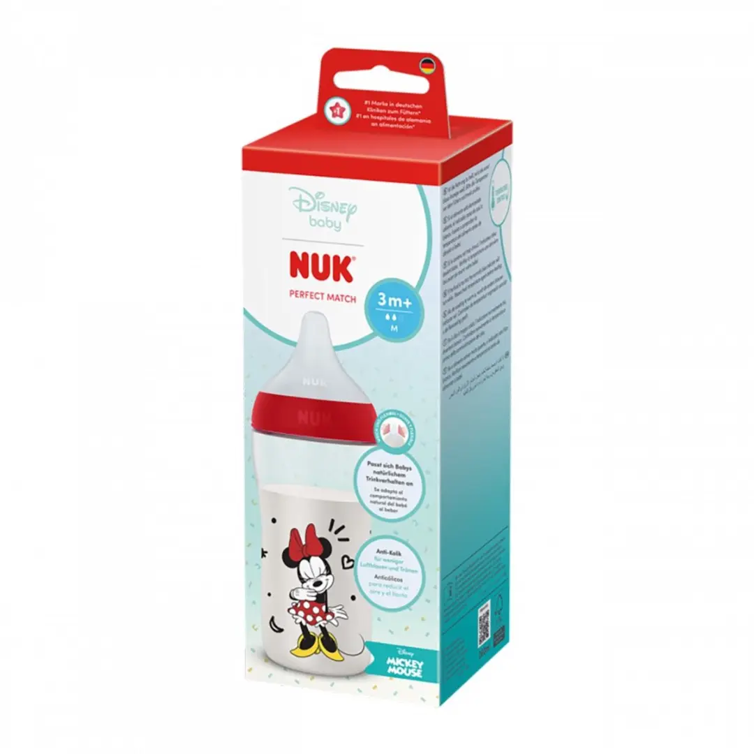 NUK Perfect Match Babyfles 260ml Minnie - Multicolor