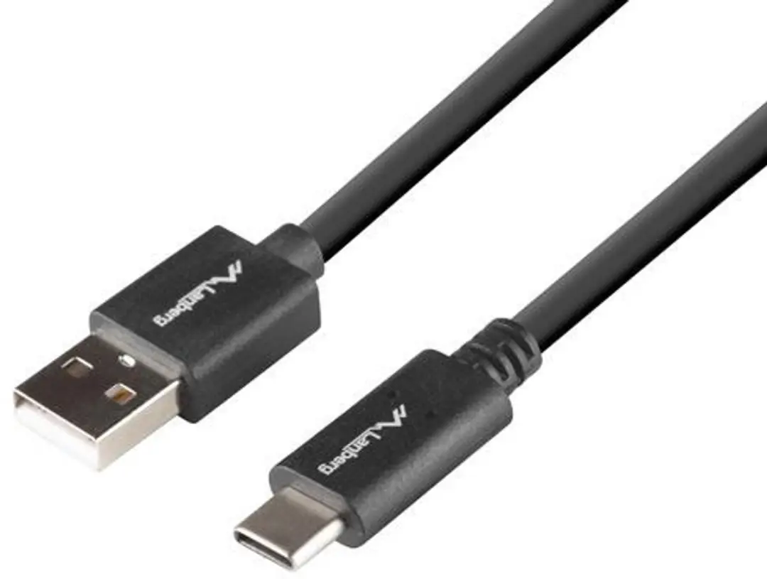 Lanberg CA-USBO-15CU-0010 USB-C naar USB-A Kabel - 1m - Zwart - afbeelding 6 van 6