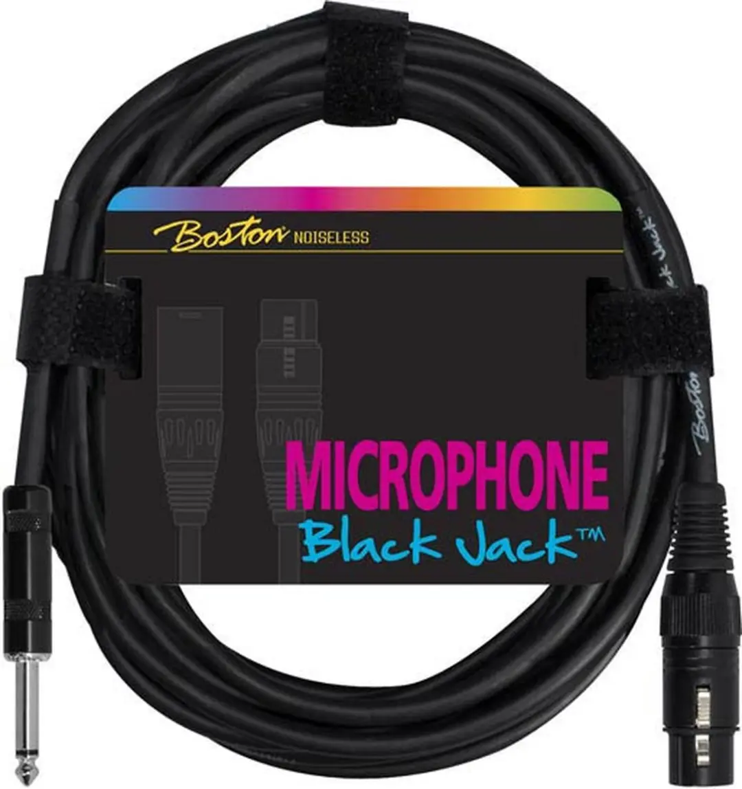 microfoonkabel, zwart, 1 meter, 1x XLR3f + 1 x jack