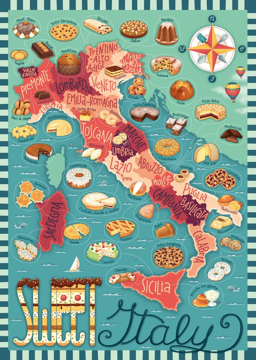 Ravensburger Map of Italy Sweet Legpuzzel 1000 Stuks - 17605