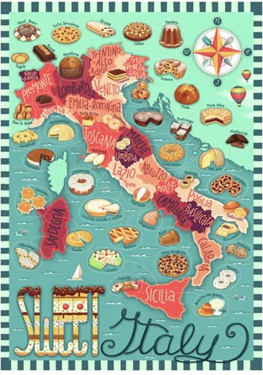 Ravensburger Map of Italy Sweet Legpuzzel 1000 Stuks - 17605