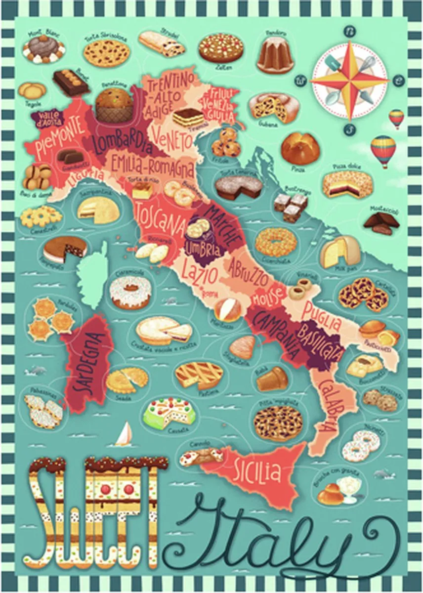 Ravensburger Map of Italy Sweet Legpuzzel 1000 Stuks - 17605