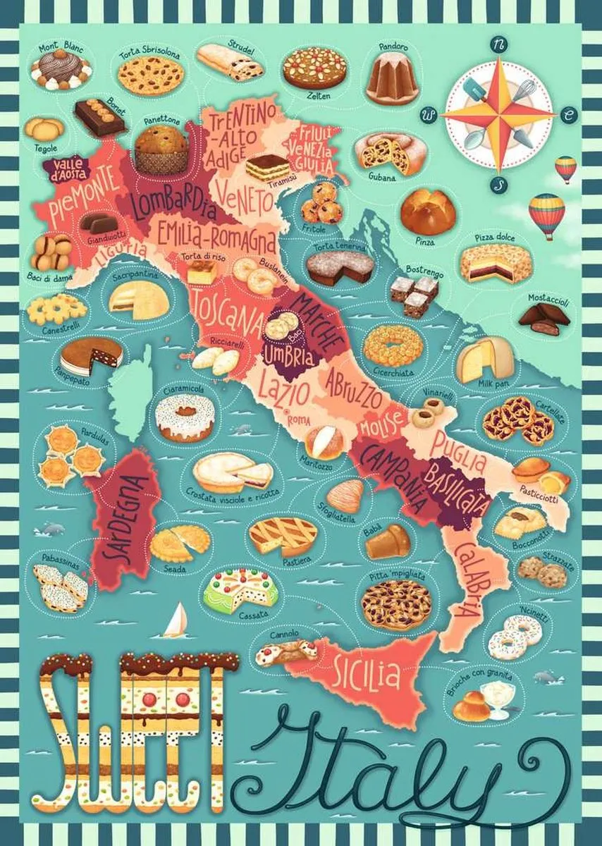 Ravensburger Map of Italy Sweet Legpuzzel 1000 Stuks - 17605 - afbeelding 6 van 6
