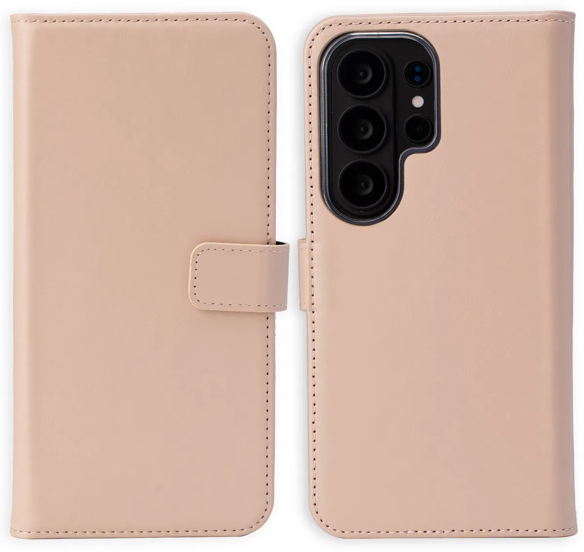 Selencia Hoesje Samsung Galaxy S26 Ultra - Echt Lederen Bookcase Lichtroze