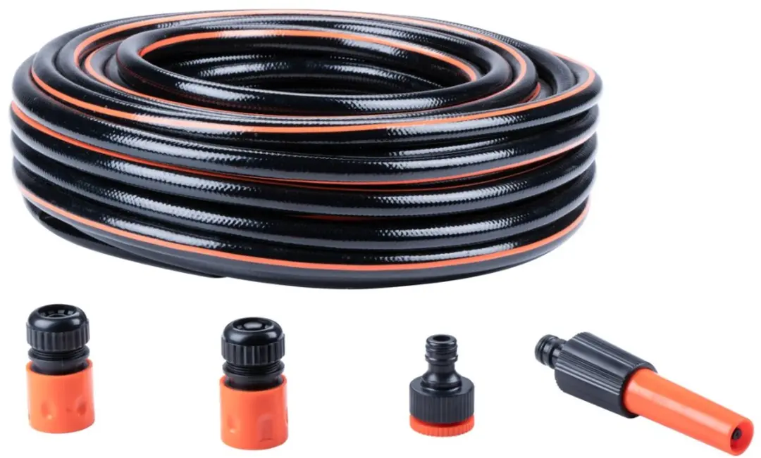 BLACK+DECKER Tuinslangset 25m - 5 Stuks - 6 Bar - Zwart/Oranje - afbeelding 3 van 6