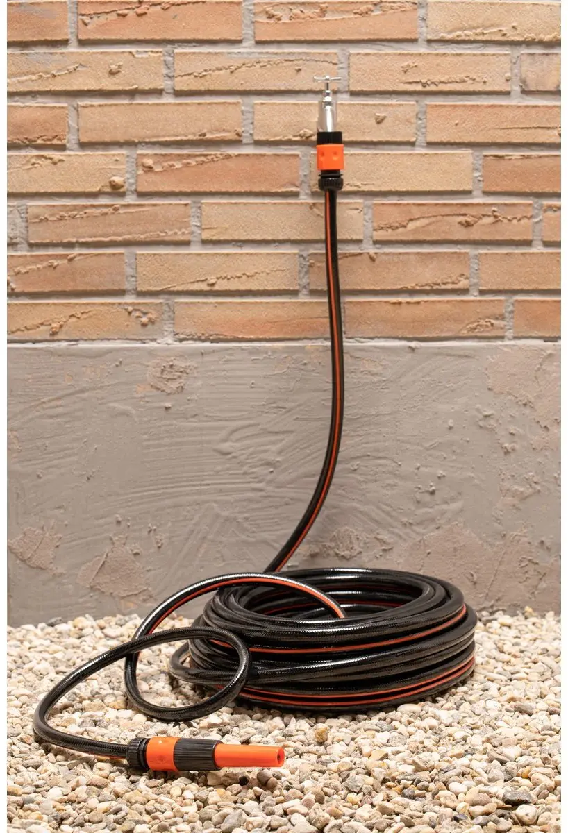 BLACK+DECKER Tuinslangset 25m - 5 Stuks - 6 Bar - Zwart/Oranje - afbeelding 4 van 6