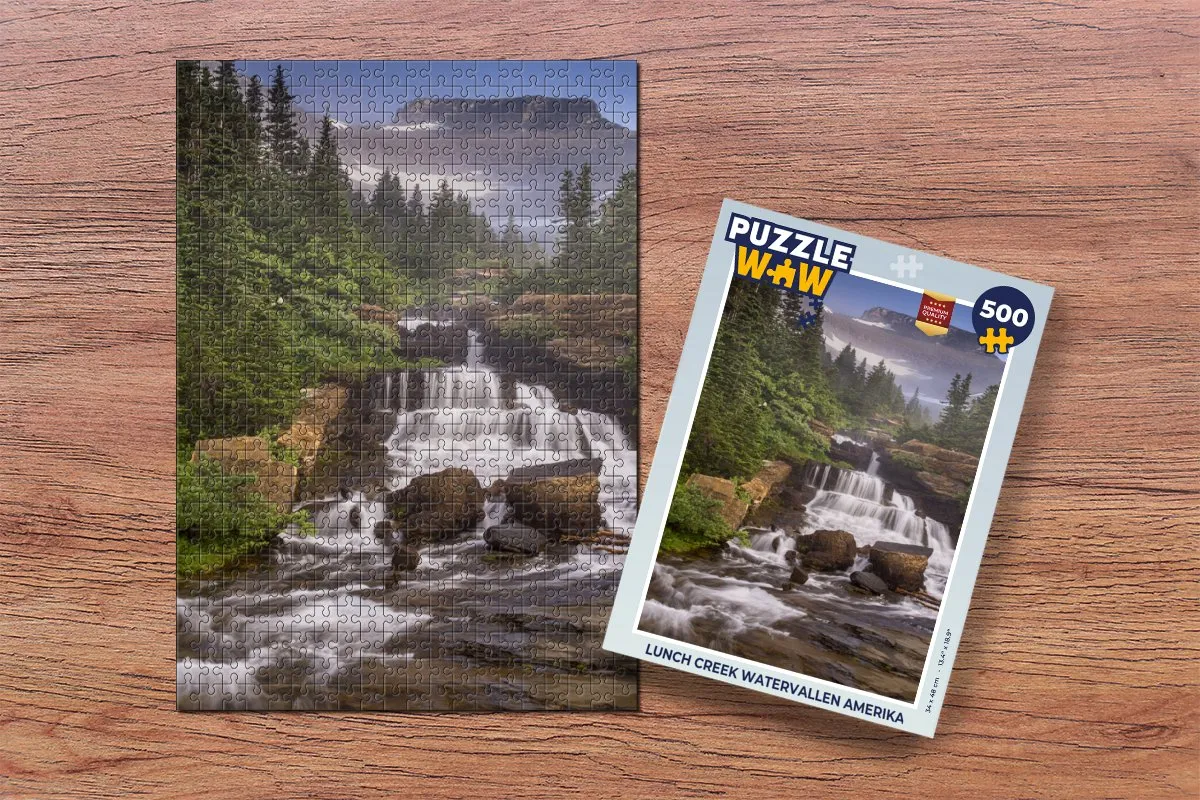PuzzleWow Lunch Creek Watervallen Amerika Legpuzzel 500 Stuks - Multicolor