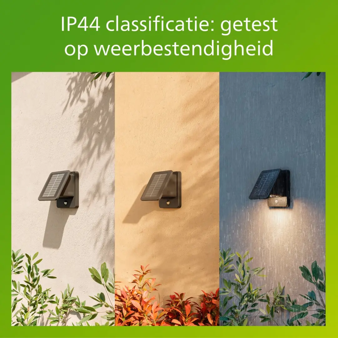 Philips Tavenlor Solar Wandlamp 3.6W - Warmwit - IP44 - Zwart - afbeelding 3 van 6