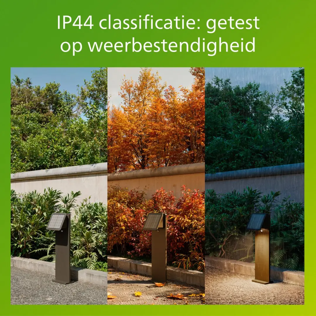 Philips Tavenlor Solar Sokkellamp - Warmwit 2700K - Zwart - afbeelding 3 van 6