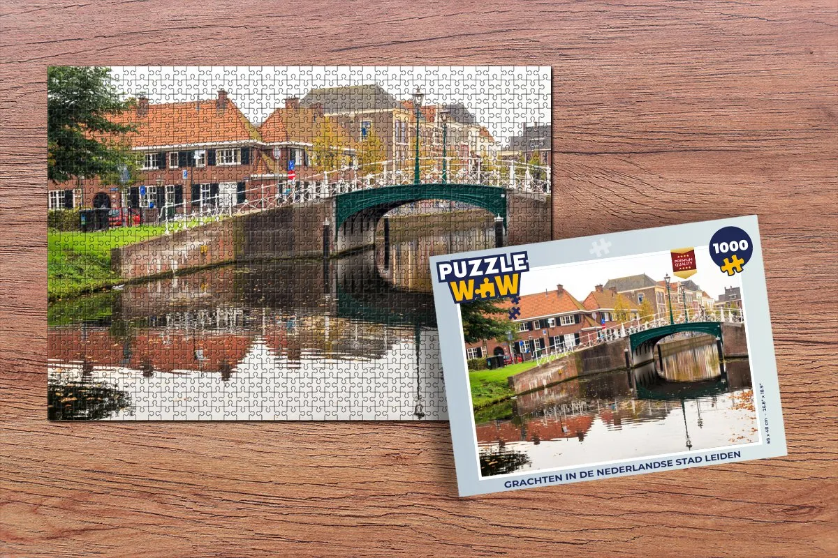 PuzzleWow Legpuzzel Leiden Huis 1000 Stuks - Multicolor