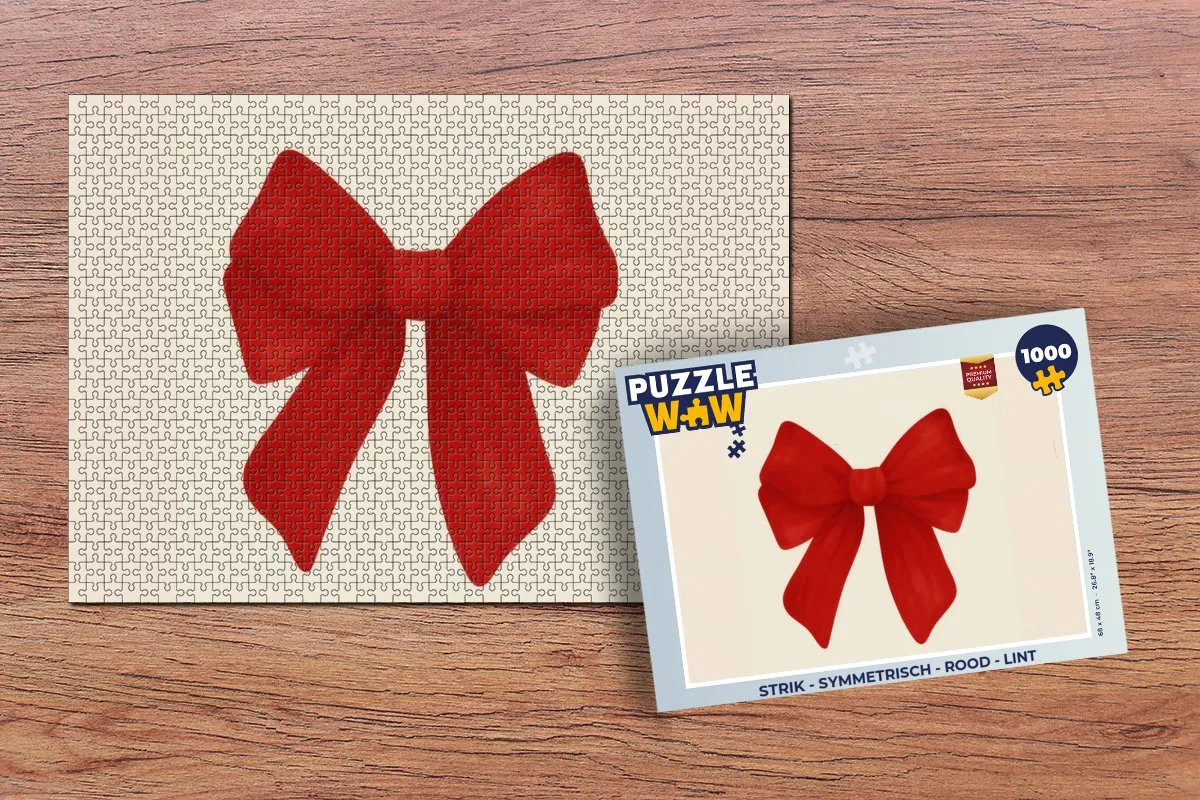 PuzzleWow Symmetrisch Strik Puzzel 1000 Stuks - Rood