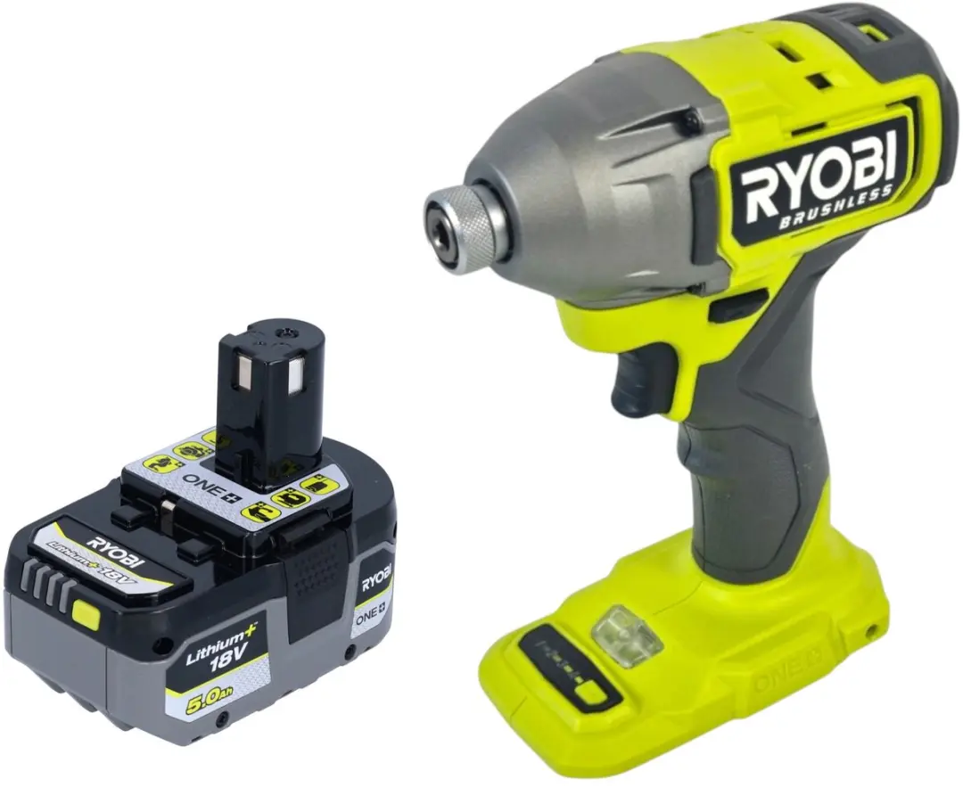 RYOBI RID18BL-0 accu-slagmoersleutel 18 V 300 Nm 1/4" borstelloos + 1x accu 5,0