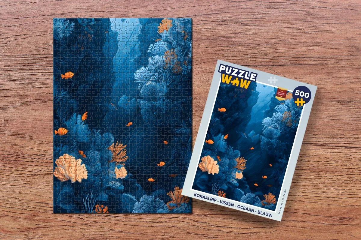 PuzzleWow Koraalrif Legpuzzel 500 Stuks - Blauw
