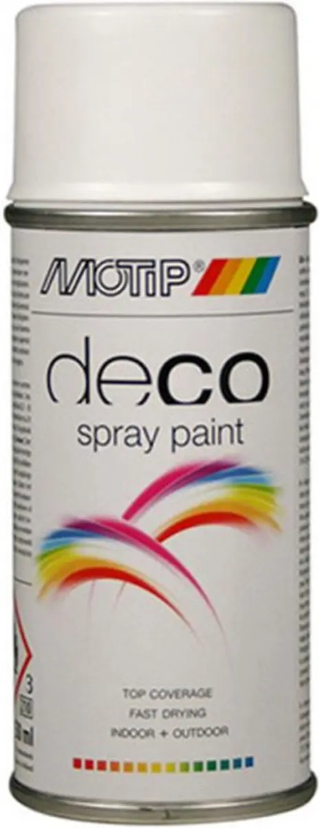 Motip colourspray zijdeglans ral 9010 021650 150 ml