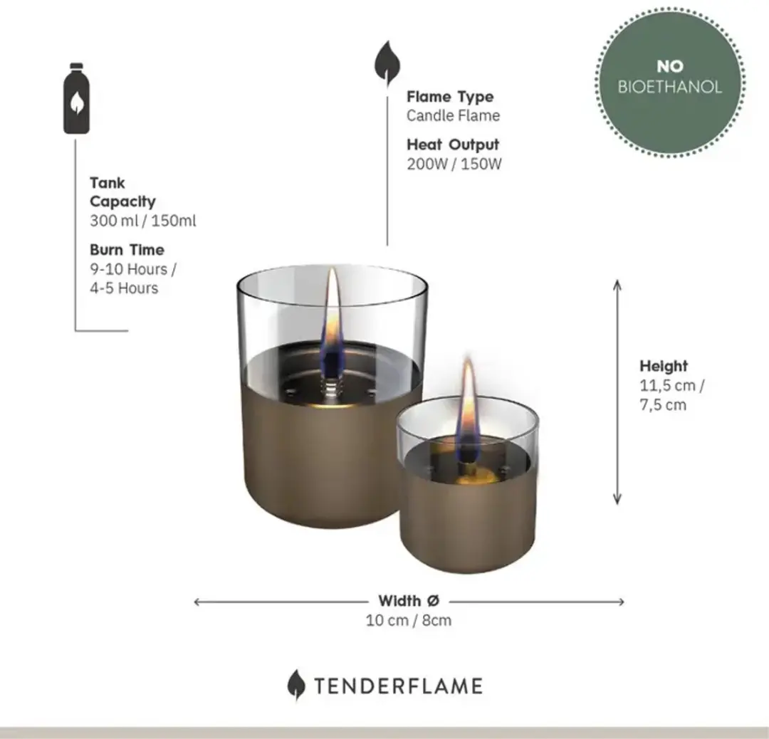 Tenderflame Lilly 8 & 10 Tafelvuur Giftset - 150/300ml