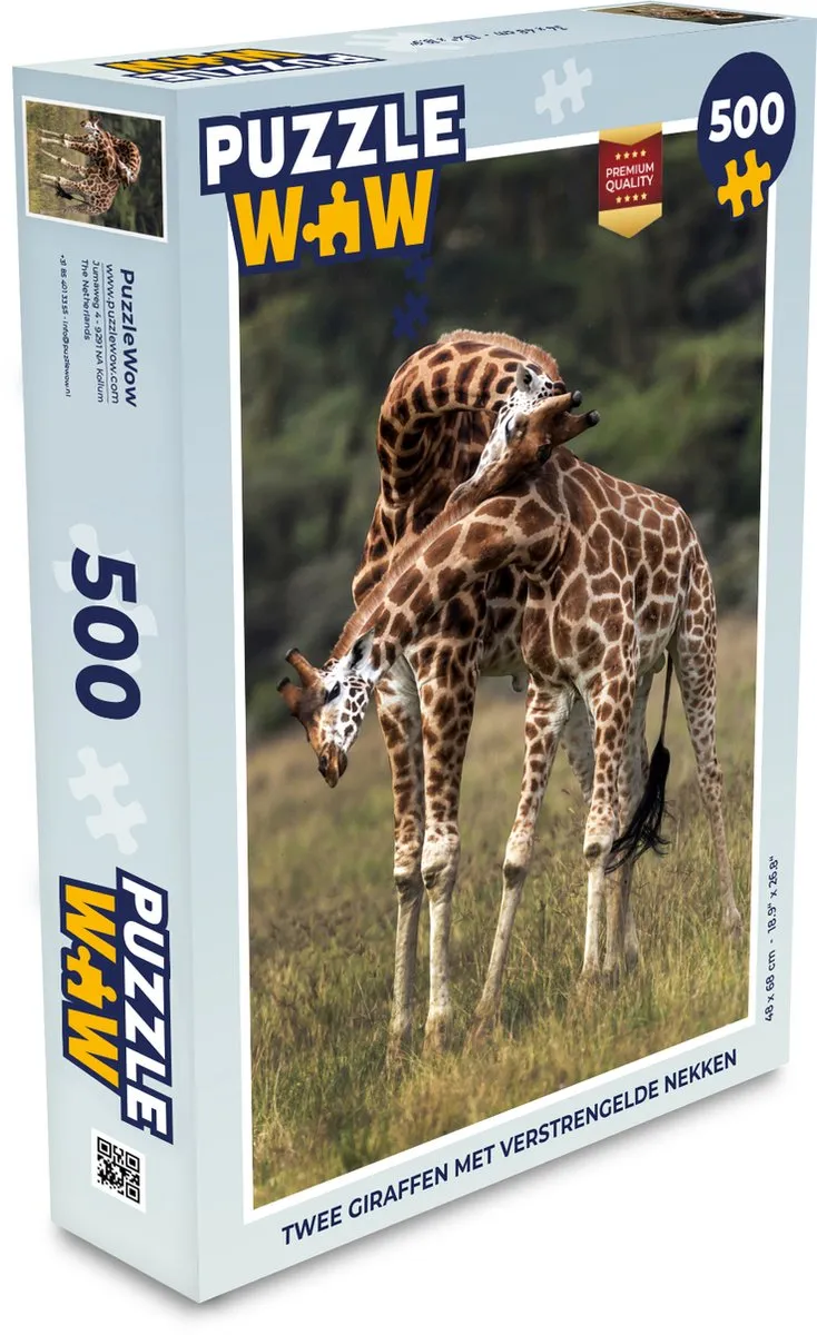 PuzzleWow Legpuzzel Twee Giraffen 500 Stuks