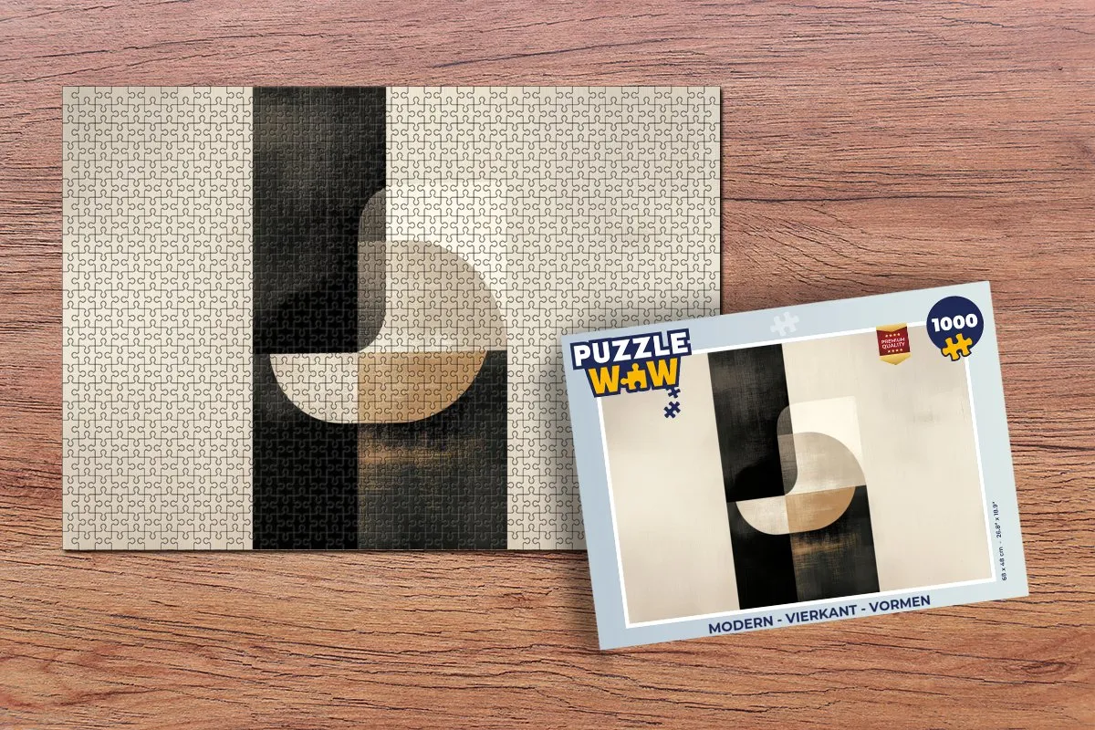 PuzzleWow Modern Vormen Legpuzzel 1000 Stuks - Goud/Zwart