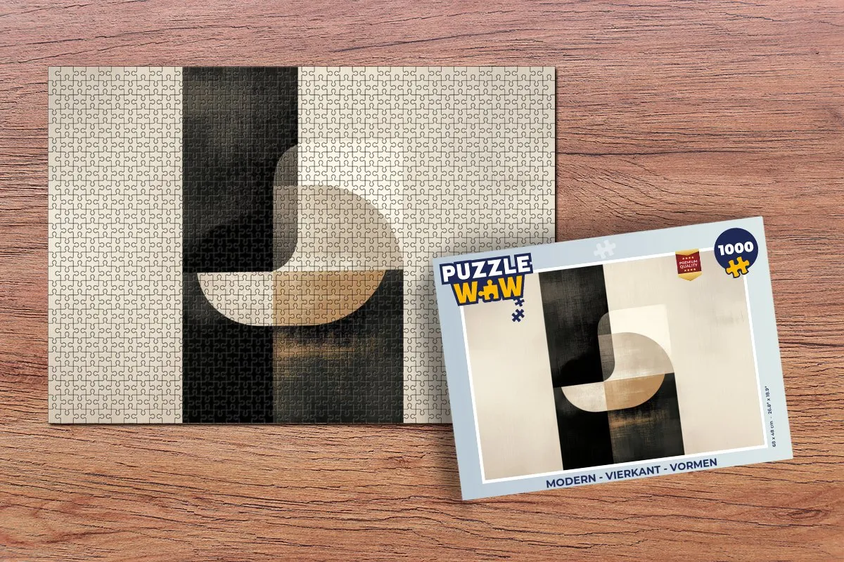 PuzzleWow Modern Vormen Legpuzzel 1000 Stuks - Goud/Zwart