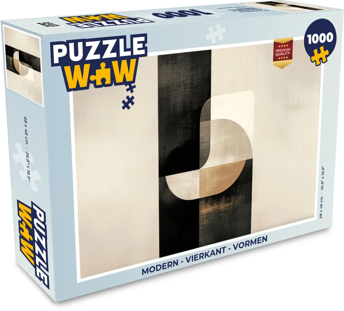 PuzzleWow Modern Vormen Legpuzzel 1000 Stuks - Goud/Zwart