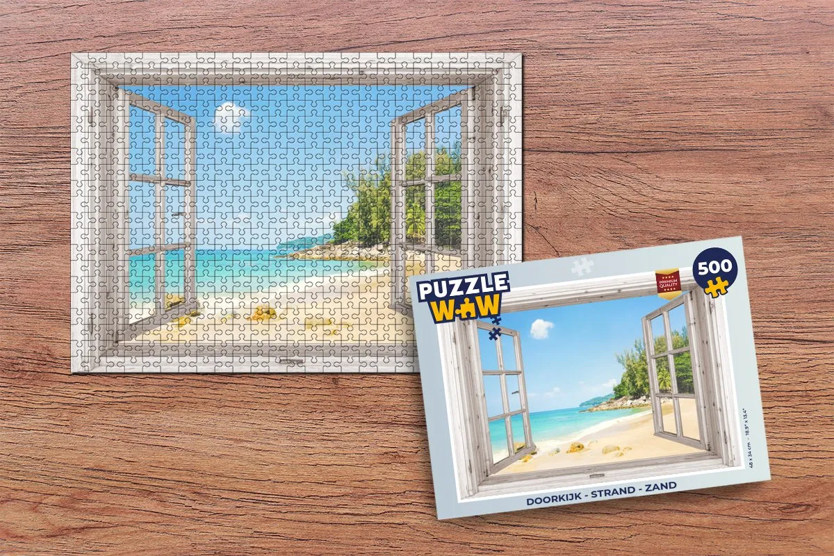 PuzzleWow Doorkijk Strand Legpuzzel 500 Stuks - Multicolor