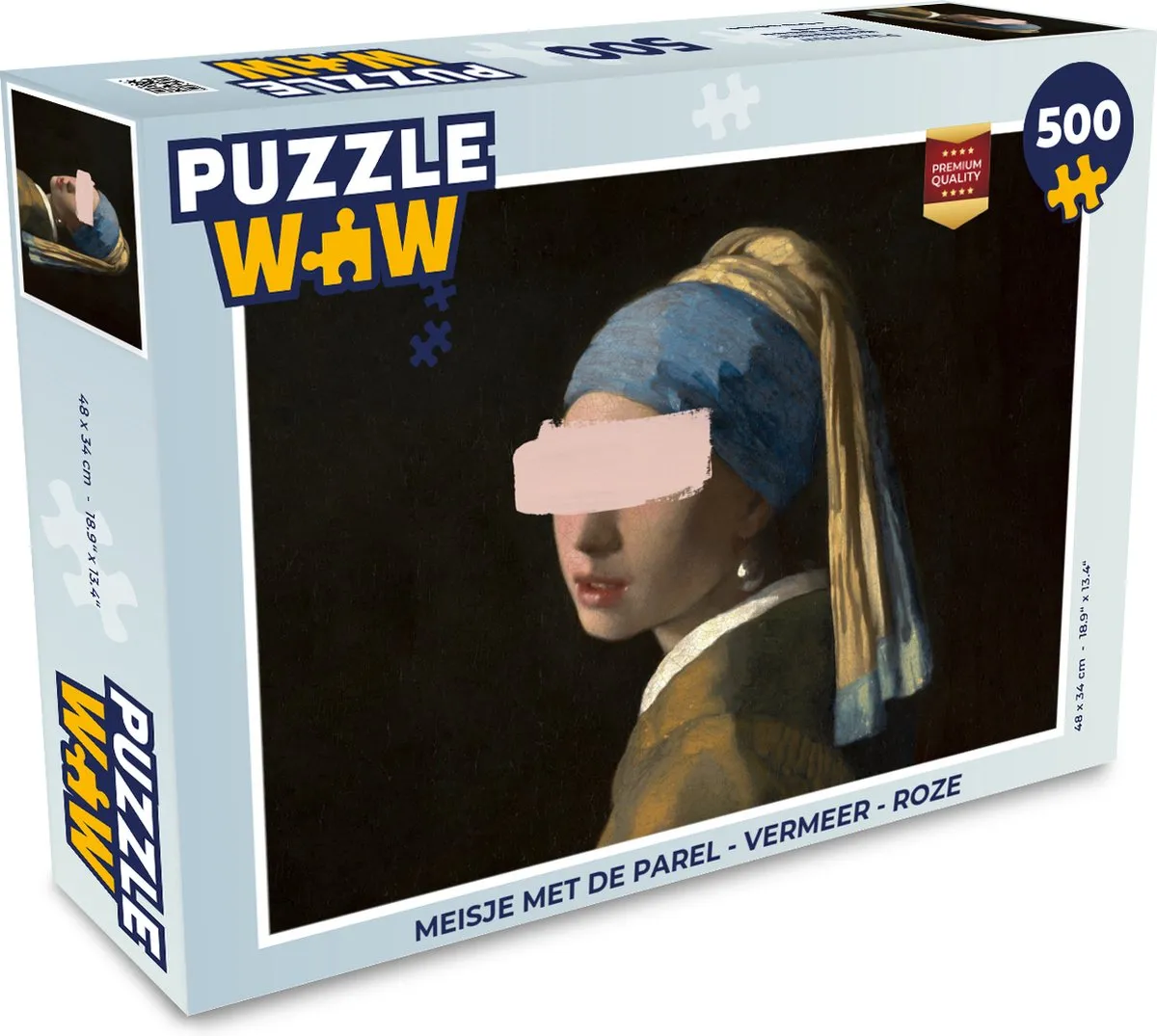 PuzzleWow Vermeer Meisje met de parel Legpuzzel 500 Stuks - Multicolor