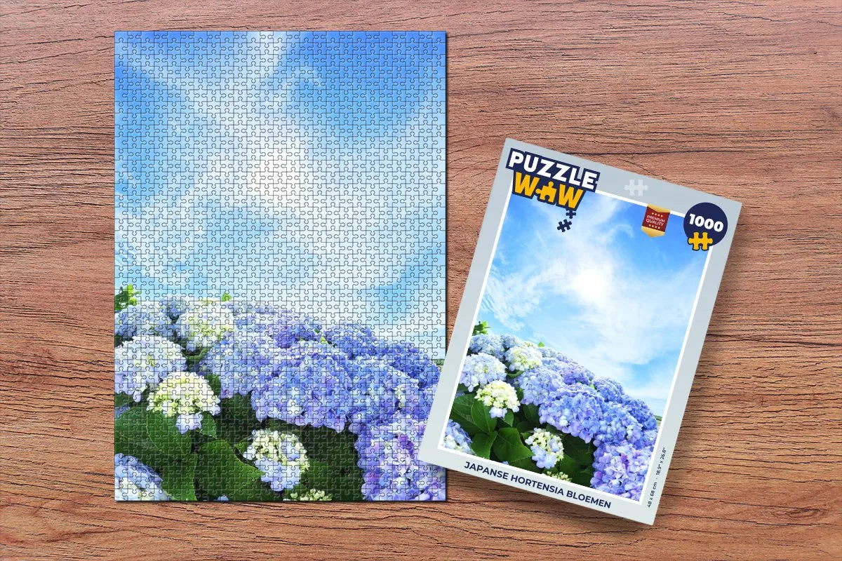 PuzzleWow Japanse Hortensia Legpuzzel 1000 Stuks - Multicolor