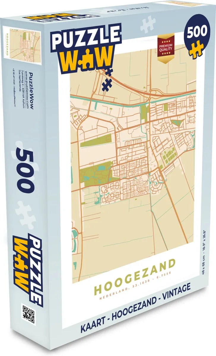 PuzzleWow Hoogezand Vintage Legpuzzel 500 Stuks
