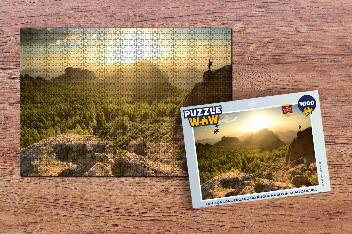 PuzzleWow Legpuzzel Roque Nublo Gran Canaria 1000 Stuks - Multicolor