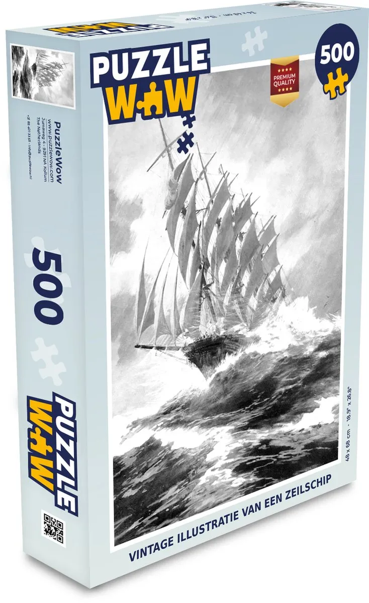 PuzzleWow Vintage Zeilschip Legpuzzel 500 Stuks