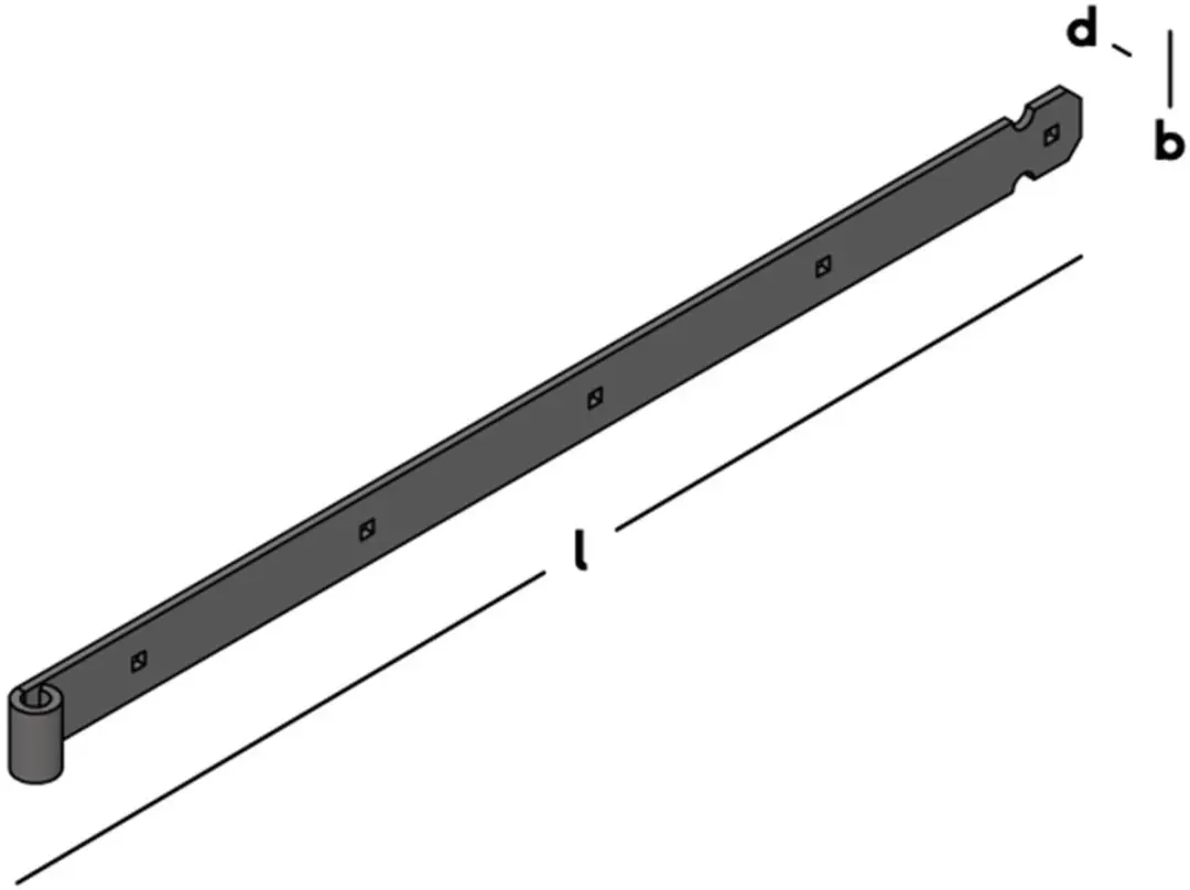 GB Duimheng 800x45x6mm - Zwart - Staal - afbeelding 2 van 6