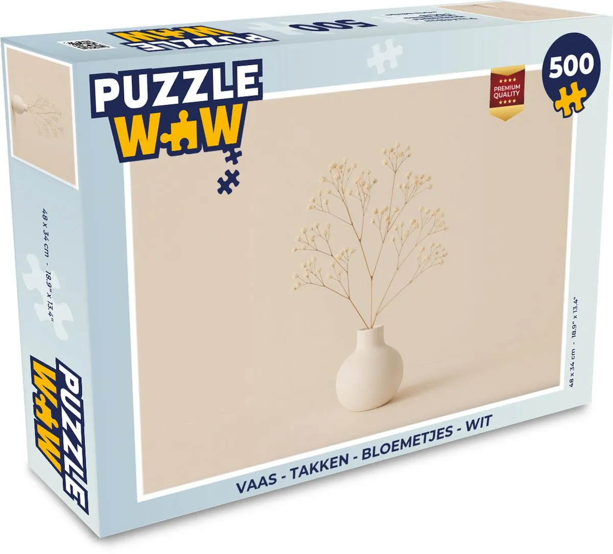 PuzzleWow Vaas Takken Bloemetjes Legpuzzel 500 Stuks