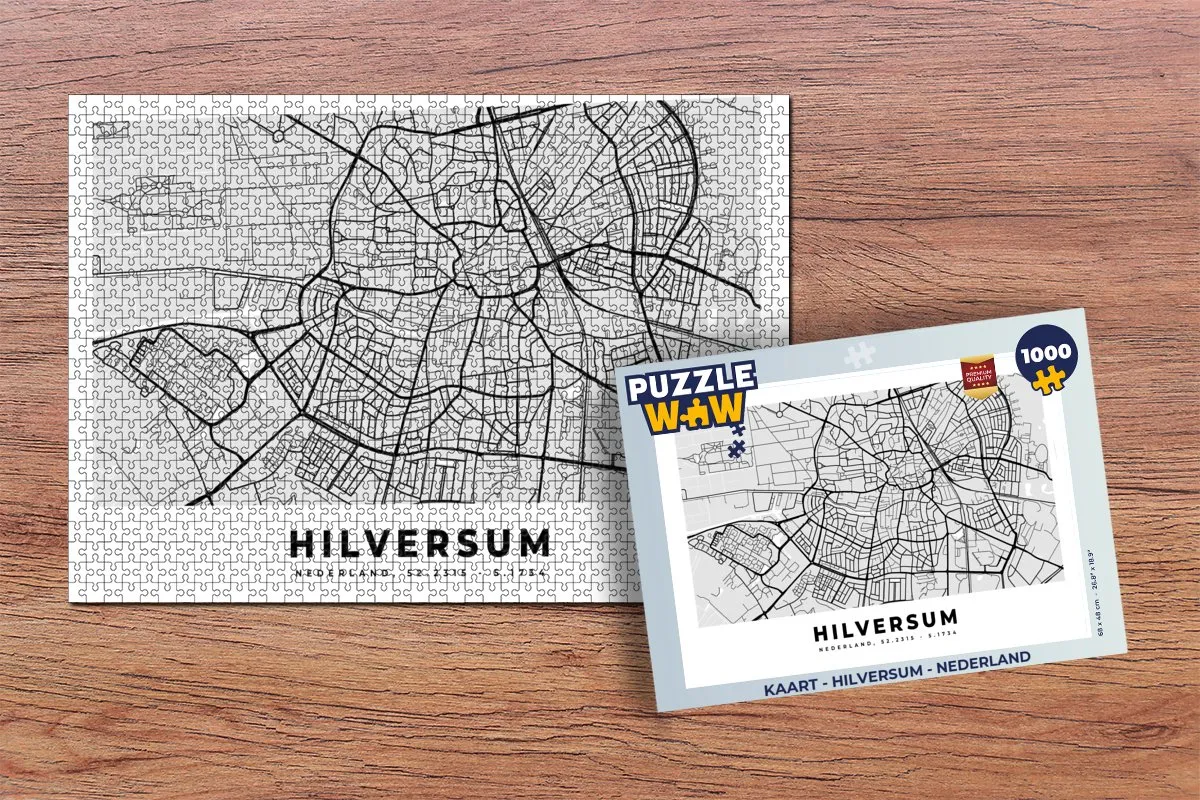 PuzzleWow Hilversum Nederland Legpuzzel 1000 Stuks - Multicolor